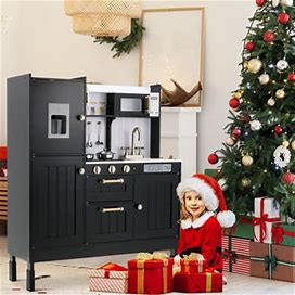 Pirecart Cooking Play Kitchen Set Manufactured Wood In Black/Brown | 40.9 H X 34.3 W X 11.8 D In | Wayfair 2E932f426828eb15b1b63119dd438559