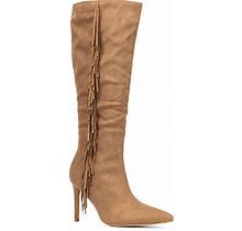 New York & Company Womens Mazikeen Stiletto Heel Over The Knee Boots | Brown | Regular 10 | Boots Over The Knee Boots