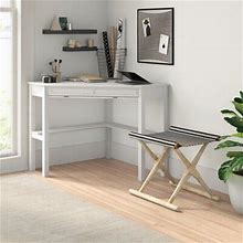 Alcott Hill® Corner Desk Wood In White | 30 H X 47.75 W X 32.5 D In | Wayfair 0C314e79b491fc303b1a1cf8892953f1