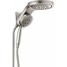 Delta Faucet Hydrorain 5-Spray H2okinetic Dual Shower Head With Handheld Spray, Brushed Nickel Shower Head With Hose, Handheld Shower Head, 1.75 GPM