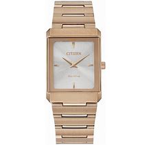 Citizen The Stiletto Eco-Drive Rectangle Stainless Steel Bracelet Watch - Natural - Watches One Size