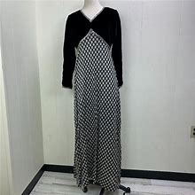 Vintage Dresses | Vintage 70S Black Velvet & Silver Metallic Dress | Color: Black/Silver | Size: 12