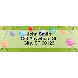 Christmas Ornament Party Rectangle Address Labels