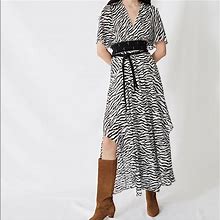Maje Dresses | Maje Rachelle Zebra Print Maxi Dress Size 2 Us M | Color: Black/White | Size: M