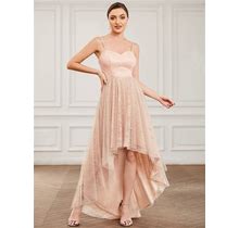 Ever-Pretty Lace Spaghetti Strap Tulle High Low Lace Dress