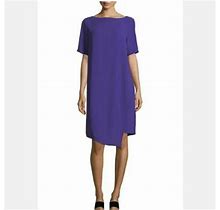 Eileen Fisher Dresses | Nwt Eileen Fisher Silk Georgette Crepe Asymmetric Dress Size M | Color: Purple | Size: M