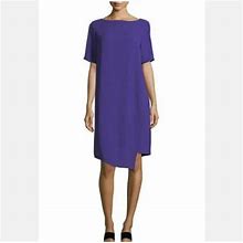 Eileen Fisher Dresses | Nwt Eileen Fisher Silk Georgette Crepe Asymmetric Dress Size M | Color: Purple | Size: M