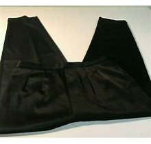 Rafaella Womens Black Dress Pants Size 12 Petite Relaxed Fit Stretch