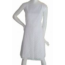 Lands End Women Size 14 Petite, Sleeveless Lace Dress, White