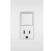 Legrand RCD38TR Radiant 15 Ampere Combination Tamper Resistant Outlet With 3-Way Light Switch Wall Control White Wall Controls Electrical Outlets