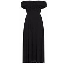 Wayf Women's Lucy Off-The-Shoulder Midi-Dress - Black - Size XS
