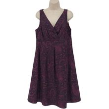 Lands' End Dresses | Lands' End Womens Purple Paisley Print Wrap Yoke Lined Sleeveless Dress Size 12 | Color: Purple | Size: 12
