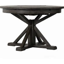 Kathy Kuo Home "Chabert Industrial Black Reclaimed Wood Extendable Dining Table - Small - 48-63"W"