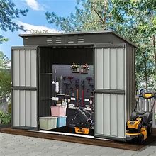 Outdoor Storage Shed With Double Lockable Doors Metal Garden Sheds - 5'X3