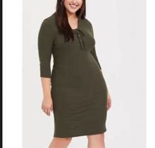 Torrid Dresses | Army Green Torrid Knee Length Dress | Color: Green | Size: 2X