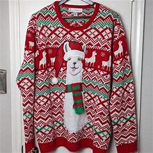 Jolly Sweaters Sweaters | Ugly Christmas Sweater, Llama, Red Green, Xxl 2Xl, Nwot | Color: Green/Red | Size: Xxl