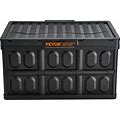 VEVOR Collapsible Storage Bins With Lids 45L 3 Packs Folding Plastic Stackable Utility Crates With Handles Large Heavy Duty Containers For Clothes