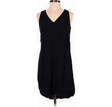 Old Navy Casual Dress - Shift V Neck Sleeveless: Black Print Dresses - Women's Size Small Petite