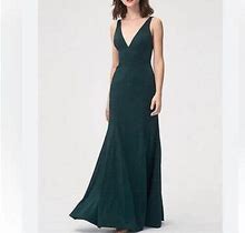 Jenny Yoo Jade Bridesmaid Formal Stretch Crepe Dress In Emerald Green