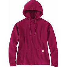 Carhartt 104967 Closeout Women's Relaxed Fit Heavyweight Long-Sleeve Hooded Thermal Shirt - Beet Red Heather Small Regular