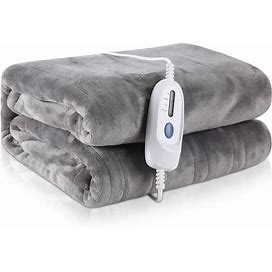 Electric Heated Blanket Twin Size 62"X84" For Home Bedding Use Large Oversized Soft Flannel Velvet Controller With 4 Heating Levels And 10 Hours