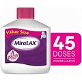 Miralax Laxative Powder For Gentle Constipation Relief, Stool Softener, 45 Doses