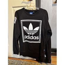Vintage Adidas Sweatshirt Mens M Black Crewneck Pullover Fleece 90S USA Distress. Adidas. Black. Hoodies & Sweatshirts.