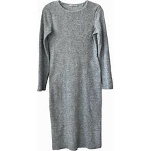 VINCE Knit Fitted Sweater Midi Dress