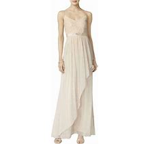Beige Full Length Evening Dress Gown Adrianna Papell Size 2