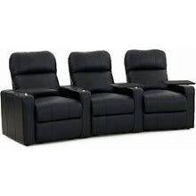 Latitude Run® 72" Wide Faux Leather Home Theater Sofa W/ Cup Holder In Black | 44 H X 72 W X 41.5 D In | Wayfair 1Da6d4cae46d5b37f47fef0f6ced7660