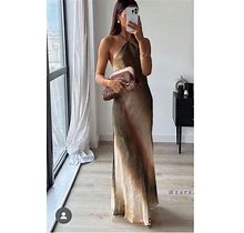 Nwt_Zara Woman Long Tie-Dye Ramie Halter Dress 7987/472_Xs-Xl