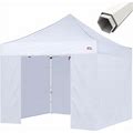 MASTERCANOPY 10X10 Premium Heavy Duty Pop Up Commercial Instant Canopy With Sidewalls(10X10 White)