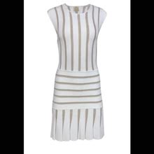 Intermix Dresses | Torn By Ronny Kobo Drop Waist Sleeveless Dress White With Gold Mesh | Color: Gold/White | Size: M