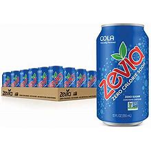 Zevia Zero Calorie Soda, Cola, 12 Ounce Cans (Pack Of 24)