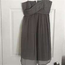 J. Crew Dresses | Euc Jcrew Strapless Twist Front Cocktail Dress | Color: Gray | Size: 0P