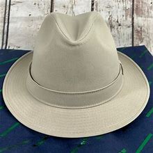 Stetson Vintage Mallory By Light Gray 7-1/8 Fedora Hat - Men | Color: Grey | Size: M