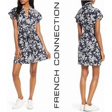 French Connection Dresses | French Connection Rishiri Floral Mini Dress | Color: Blue/White | Size: 6