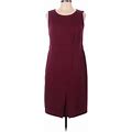 Talbots Casual Dress - Sheath Crew Neck Sleeveless: Burgundy Solid Dresses - Women's Size 10 Petite