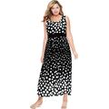 Plus Size Women's Banded-Waist Print Maxi Dress By Woman Within In Black Ombre Dot (Size 38/40)