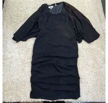 Patra Womens Size 14 Long Sleeve Flowy Straight Maxi Dress Solid Black