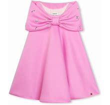 Lanvin Enfant Crystal-Embellished Bow-Detail Dress - Pink