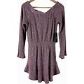 Lulus Dress Womens XL Burgundy Off-The-Shoulder Mini Ribbed Fit And Flare NWT