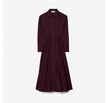 Tory Burch Women's Eleanor Shirtdress In Evening Plum, Size 8
