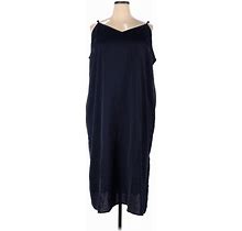A New Day Casual Dress - Shift V Neck Sleeveless: Blue Print Dresses - Women's Size 3X