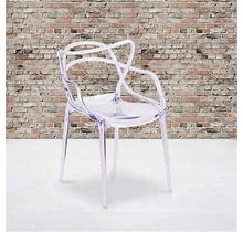 EMMA + OLIVER Transparent Fluid Style Stacking Side Chair