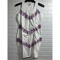 New - VENUS Tie Dye Ruched Lounge Dress White & Purple Size Medium $49