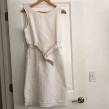 Banana Republic Dresses | Banana Republic White Belted Dress | Color: White | Size: 12