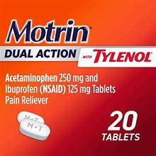 Motrin Acetaminophen Dual Action With Tylenol Pain Reliever - 20Ct