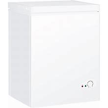 Fcicarn Compact Chest Freezer, 3.5 Cu.Ft. Deep Freezer With Divider And Drawer, Top Mounted Freezer With Reversible Door, White