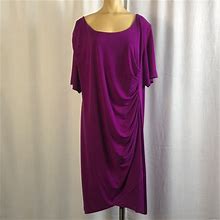 Avenue Dresses | Nwt Avenue Purple Ruched Short Sleeve Dress 22/24 | Color: Purple | Size: 24